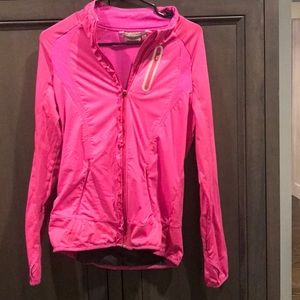 Athleta Prevail Running Jacket Ruffle Hot Pink